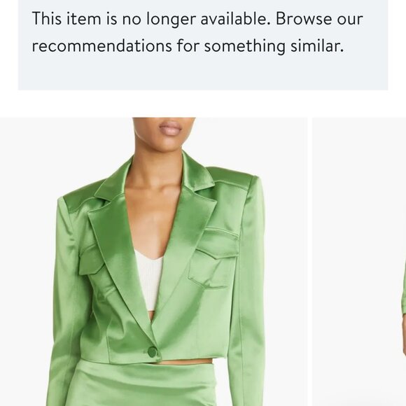 Cinc a sept Ida Cropped Satin Blazer 0 $450 - Picture 8 of 9